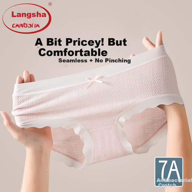 Langsha Girls' Cotton Briefs for Children, Junior High School, Triangle Underwear, Mid to Large Size, Developmental Stage, Class A