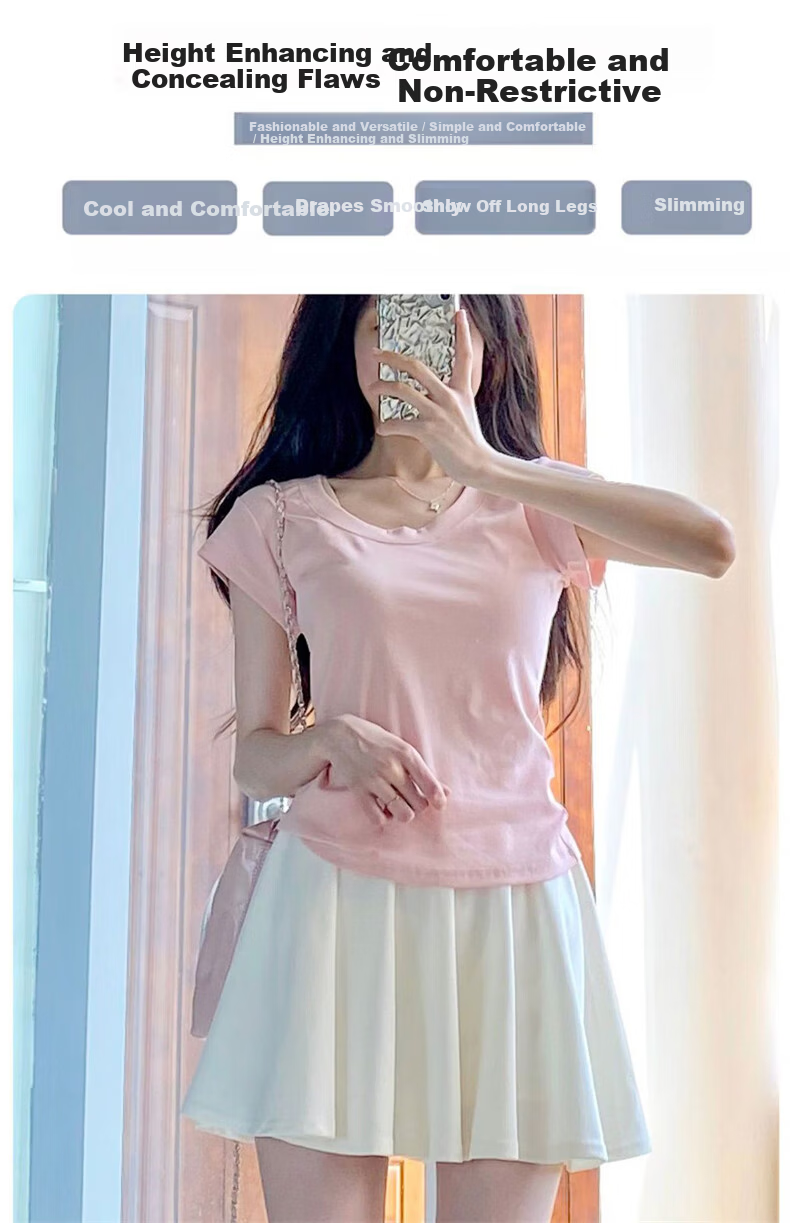 Langsha Ice Silk Pleated Skirt Women Summer 2025 New High Waist Slimming Ice Silk JK Skirt with Lining Anti-Exposure Short Skirt 5
