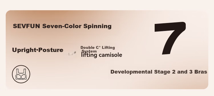 Seven Colors Spinning 2-Pack Girls' Underwear Teenage Sports Bra Vest for Ages 12-18, Lifting and Anti-Shock, Suitable for Middle and High School Students 1