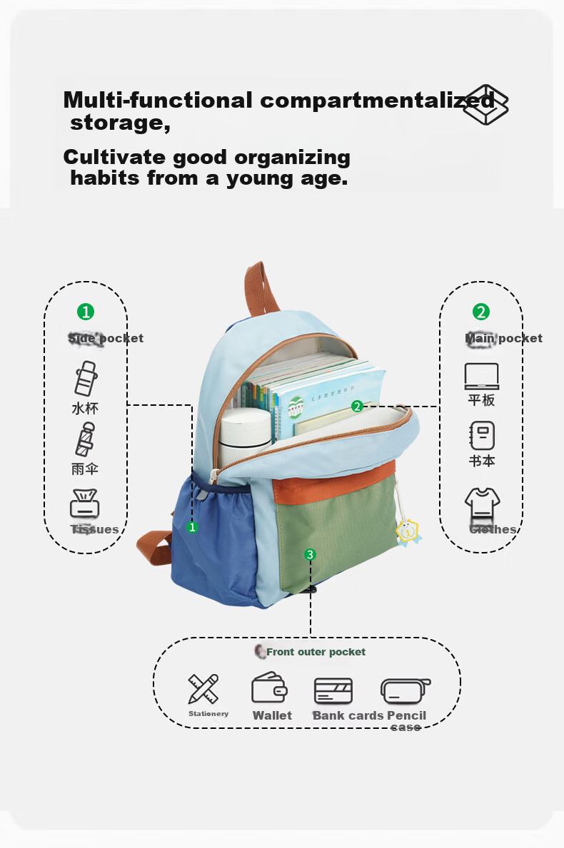 361° Parent-Child Outdoor Lightweight Large Capacity Travel Backpack Unisex Kids School Bag for Spring Outing 3