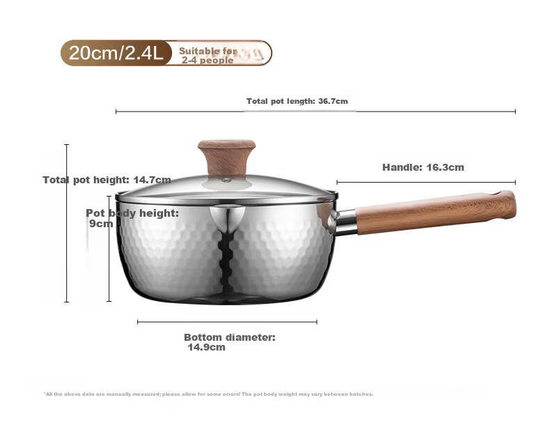 SUPOR Light Enjoy 316L Composite Steel 20cm Snow Pan Small Milk Pot JD Self-operated Stainless Steel Baby Food Pot 25