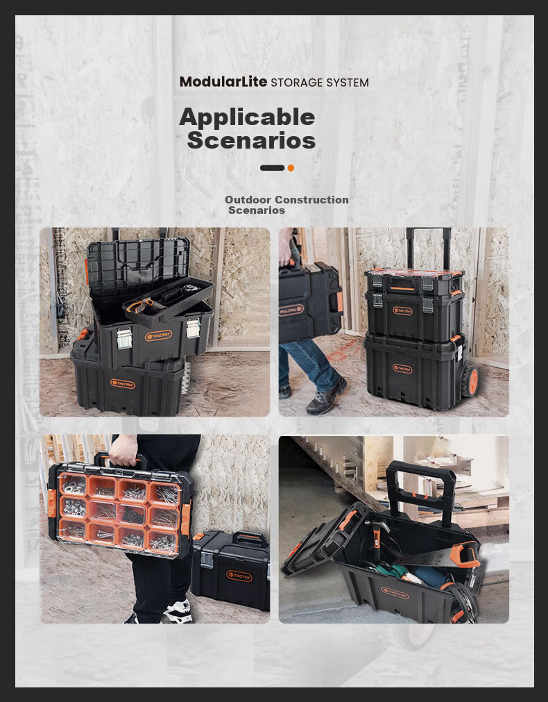 Tactix Combination Telescopic Toolbox Visible Parts Box Industrial Grade Vehicle Stackable Large Household Storage Box 320383 11