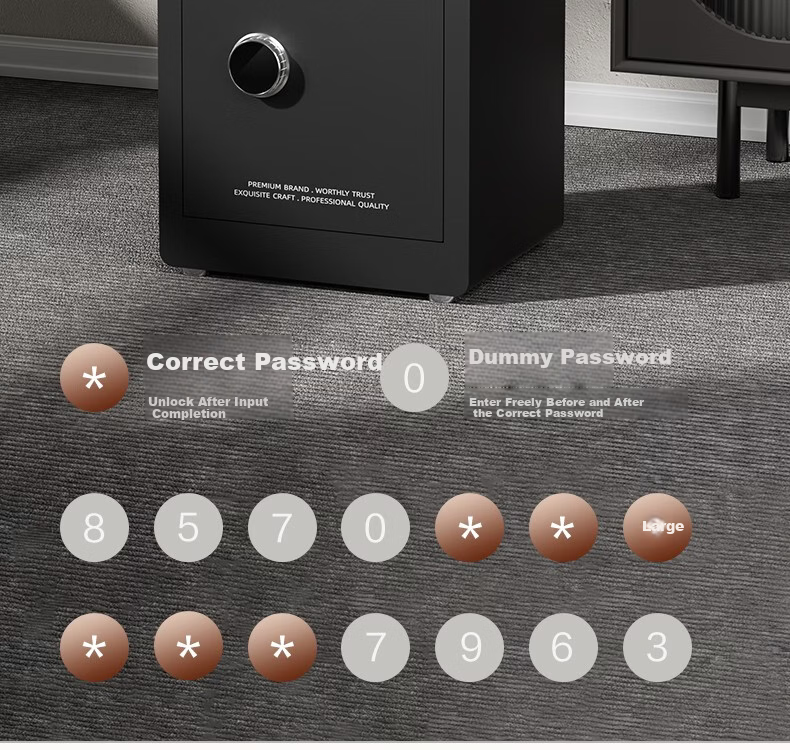 Deli Safe, Home Fingerprint Password Security Box, Office Small File Cabinet, Can Be Built into Wall Or Cabinet, Bedside Storage Box, 45cm Black AE630-Z 11