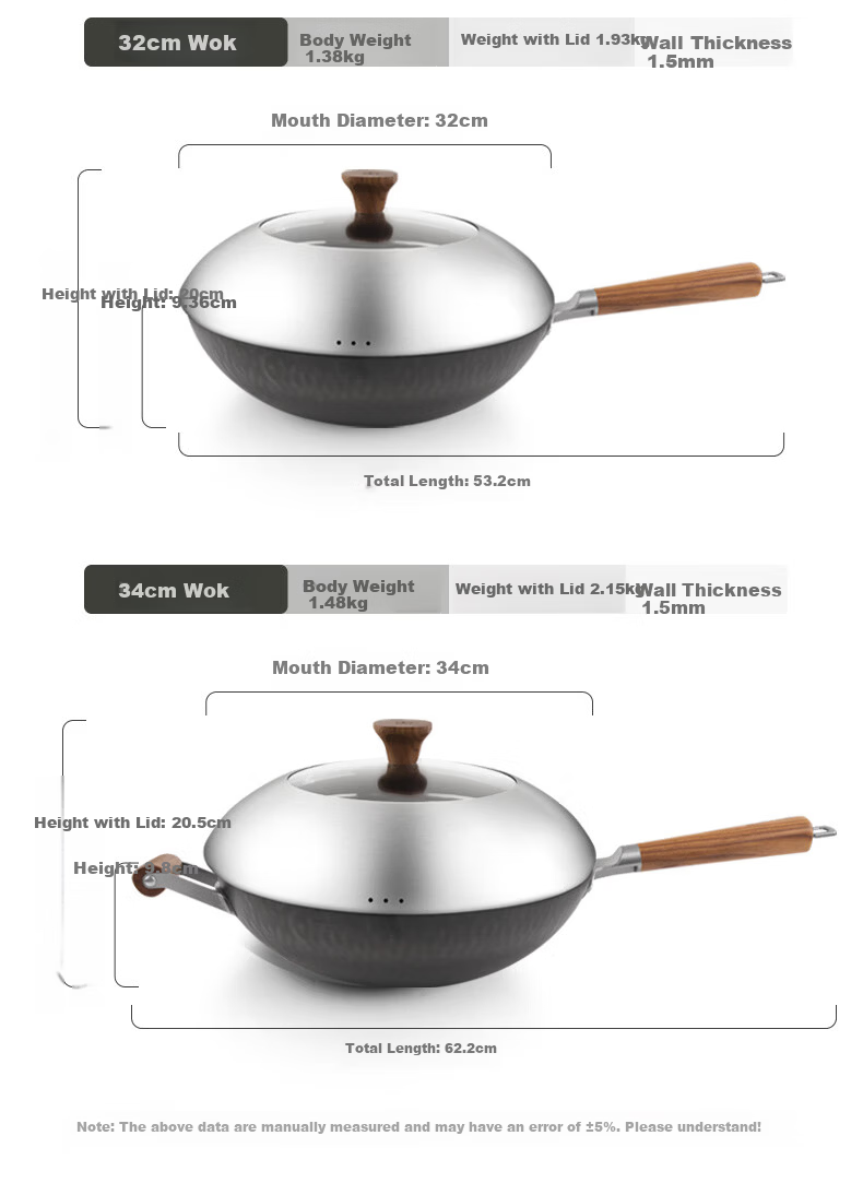Melong Meili Athens 30cm Pure Iron Wok Non-Coated Healthy Non-Stick Home Cooking Pan 13