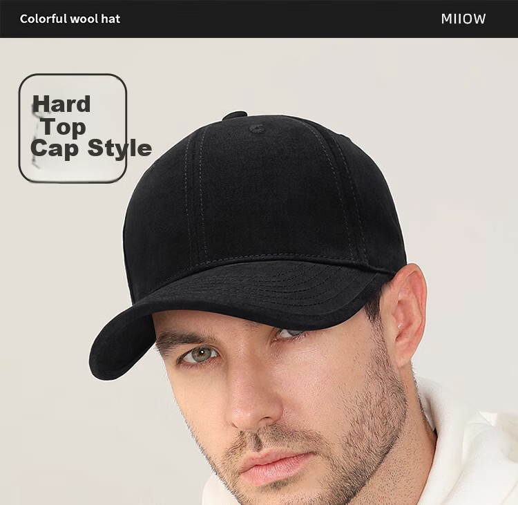 Miiow Men's Hard Top Baseball Cap Large Size Deep Fit Men's Duckbill Sun Hat Khaki 3