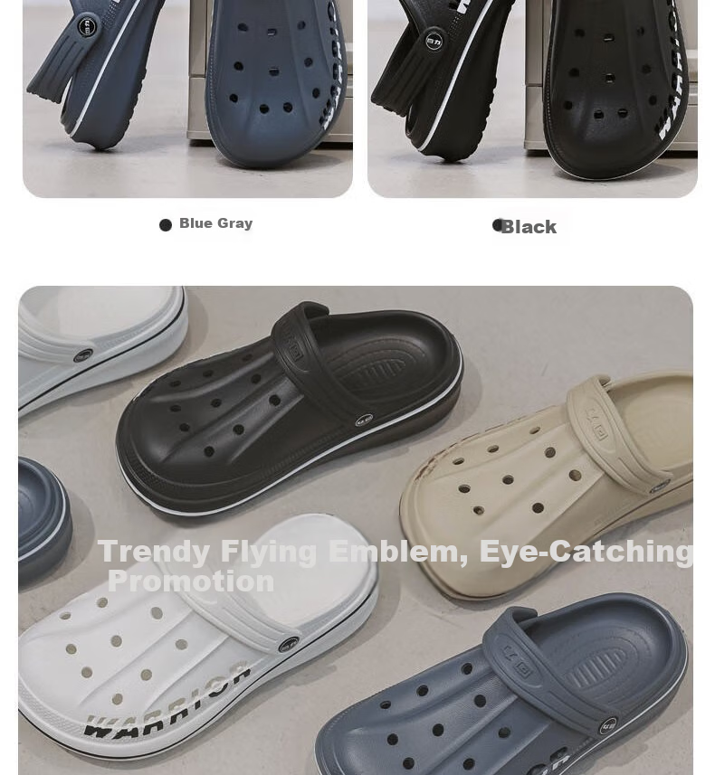 Huili Perforated Slippers, Casual Indoor Outdoor Lightweight Breathable Non-Slip Closed-Toe Beach Shoes, HL03271 Khaki Size 40 6