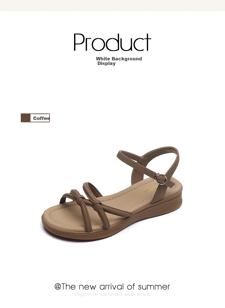 MULINSEN Women's New Commuter Elegant Roman Sandals Breathable Lightweight Summer Sandals Coffee Size 35 19