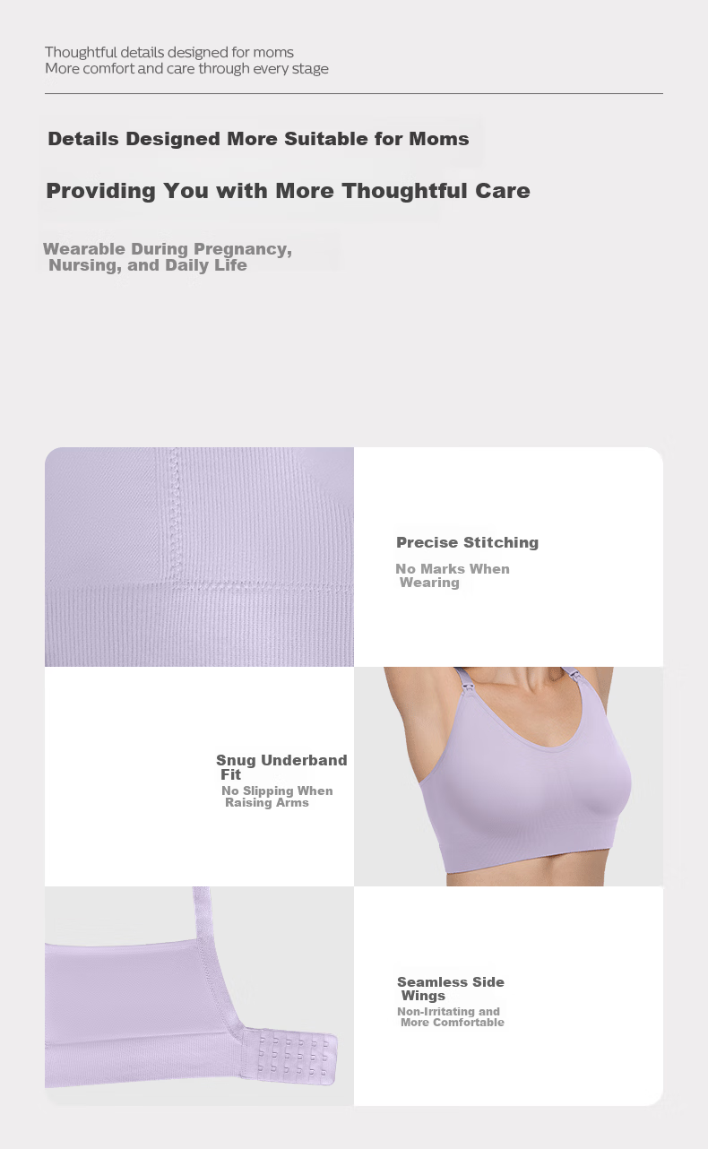 AVENT One-Piece Nursing Bra Anti-Sagging Push-Up Maternity Seamless Breastfeeding Underwear Light Skin Yellow Size L 20