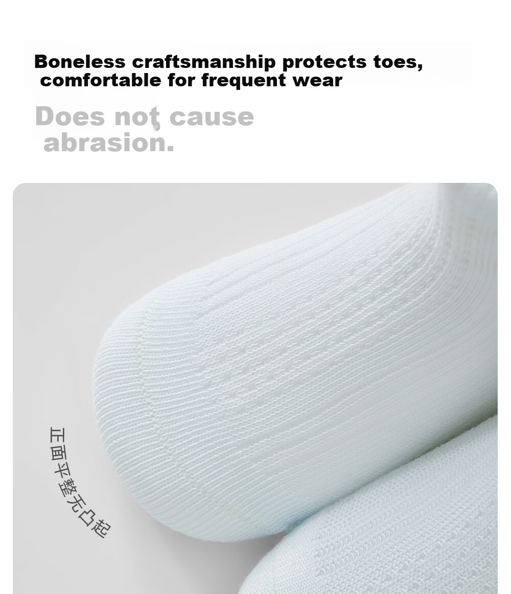 Betis Children's Socks Summer Thin Newborn Baby Mesh Mid-Calf Socks Solid Color Indoor Non-Slip Cooling Socks 21