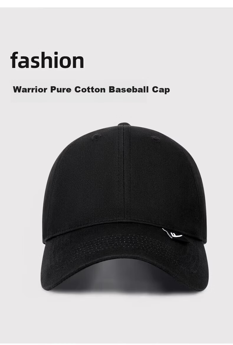 Warrior Men's Baseball Cap Large Size Four-Season Pure Cotton Sun Protection Duckbill Hat Unisex Face Slimming Casual Outdoor Sunshade Cap 5