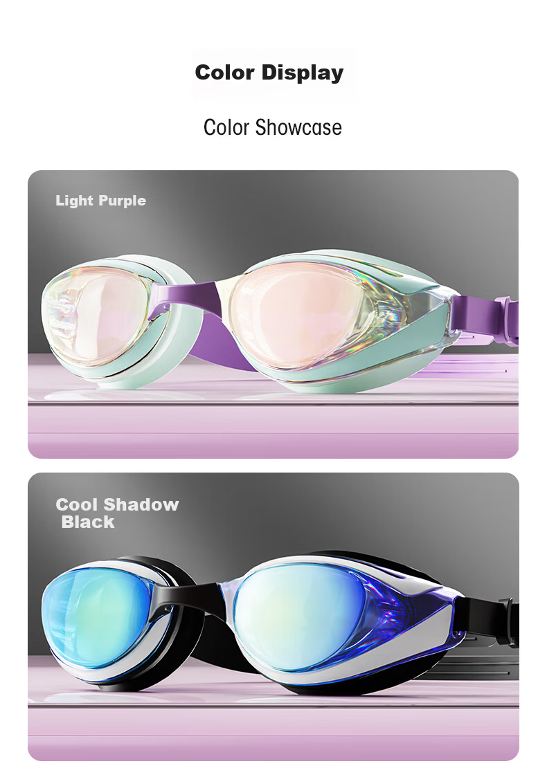 JEEP Women's HD Anti-Fog Waterproof Professional Prescription Swimming Goggles and Swim Cap Set - Manxi White 400 10
