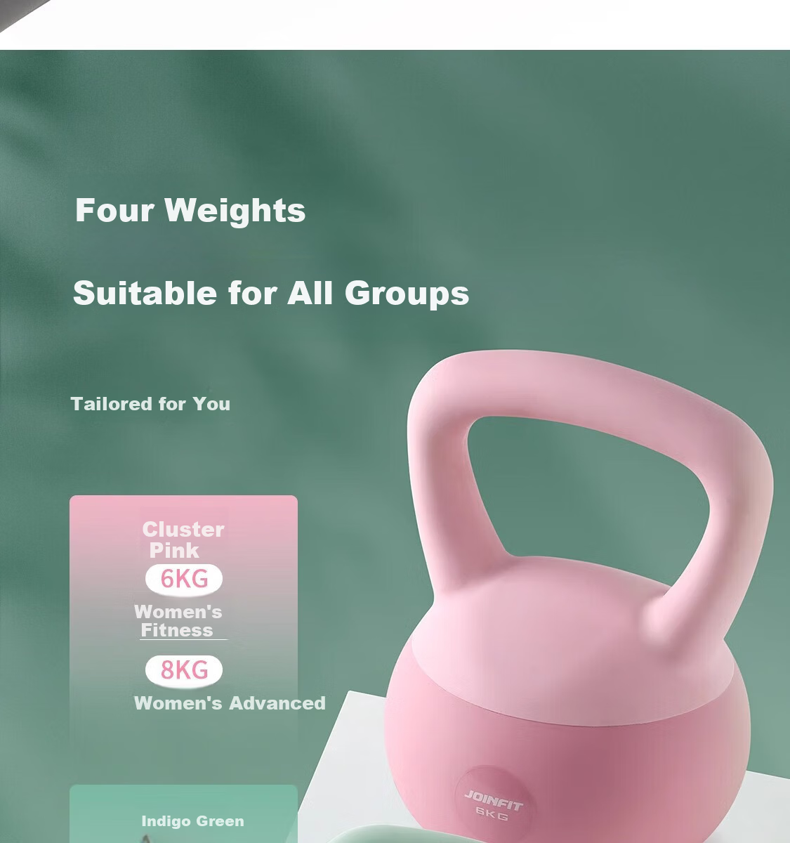 JOINFIT Soft Kettlebell Women's Fitness Equipment Home Dumbbell 6kg Blue-Green F.S.002AC-J 7