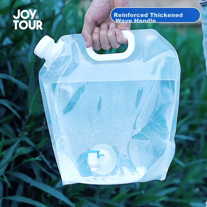 JiaTu Foldable Water Bucket Outdoor Camping Hiking Portable Water Bag Travel Household Foldable Water Container Storage Bag White 5L