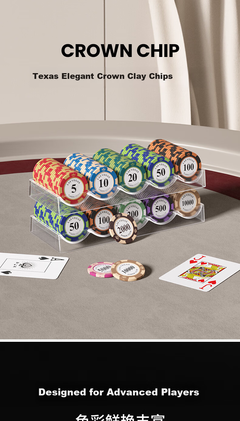 Guansheng Texas Poker Chips Card Mahjong Chips Casino Tokens Poker Points Chips for Mahjong and Card Games 2