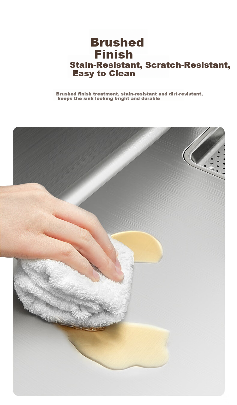 Arrow Pure Kitchen Sink Large Single Bowl 304 Stainless Steel Vegetable Washing Basin Integrated Sink 13