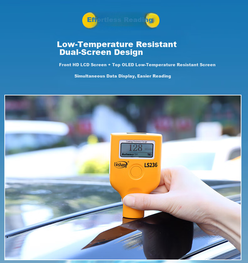 Linshang Coating Film Thickness Gauge LS239 High-Precision Used Car Coating Thickness Meter for Measuring Iron Powder Putty 6