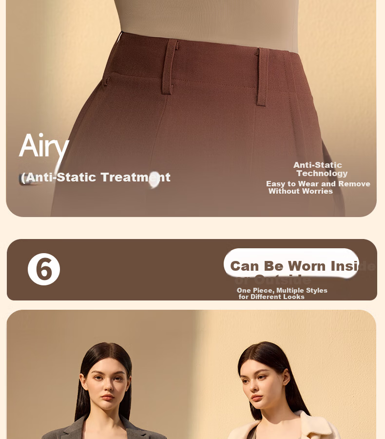 GRACEWELL Shaping Thermal Body Shaping Vest Abdomen Control Push-Up Bra-Free Brushed Anti-Static Mocha Brown M 16