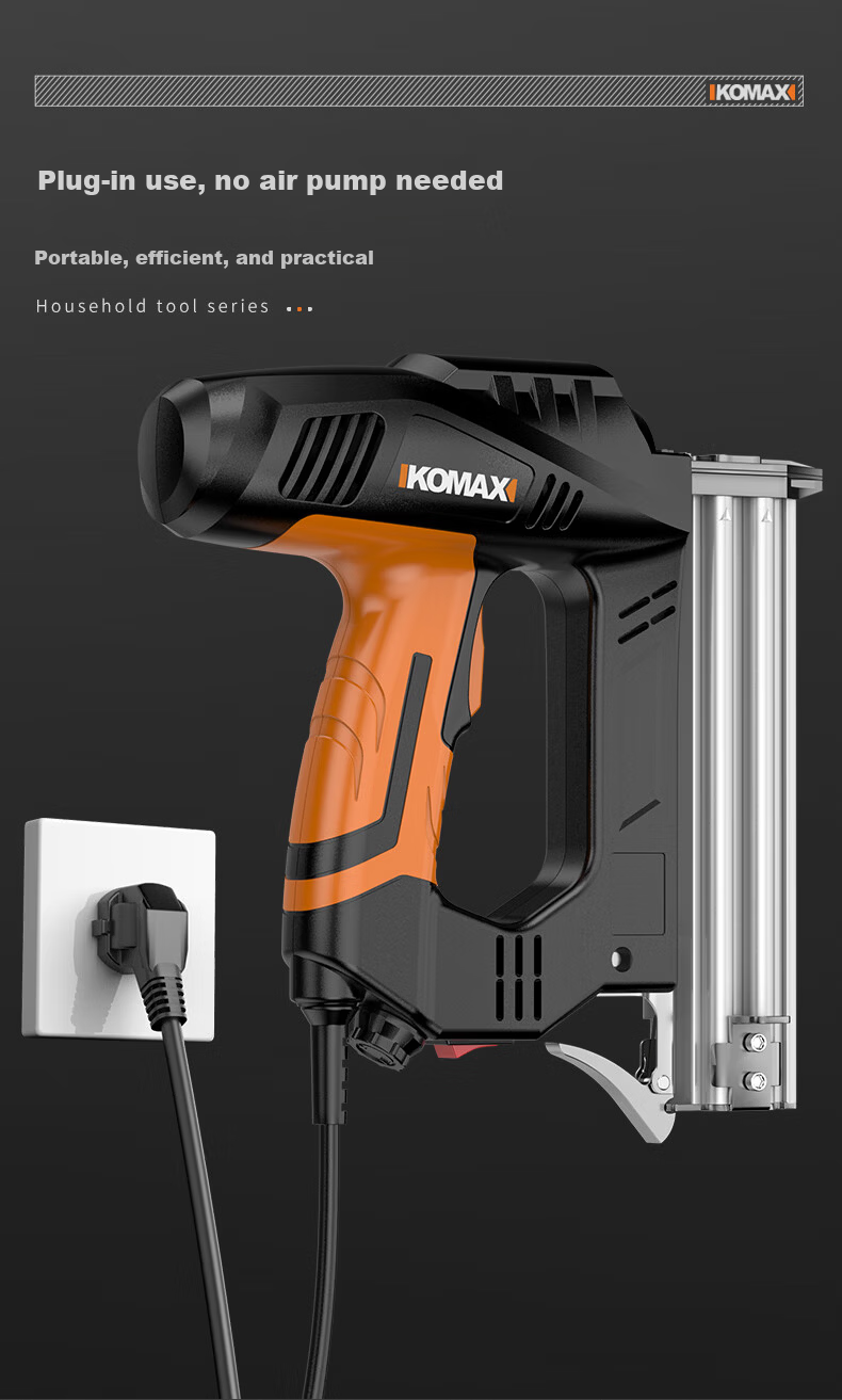 KEMAISI Electric Nail Gun F30 Straight Nail Gun Staple Gun Carpentry Tool Pneumatic Nail Gun Steel Nail Gun Nailer 12