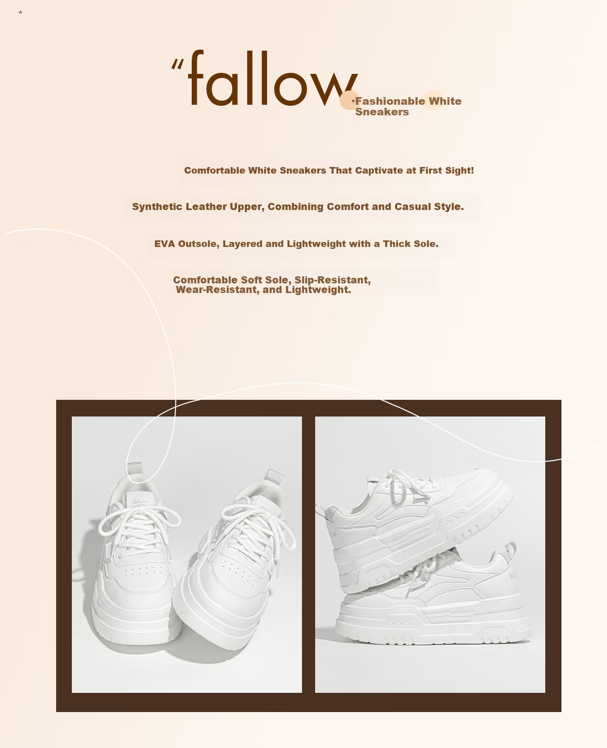Warrior Women's White Lightweight Comfortable Soft Sole Sneakers Casual Student Sport Platform Shoes Size 35 2