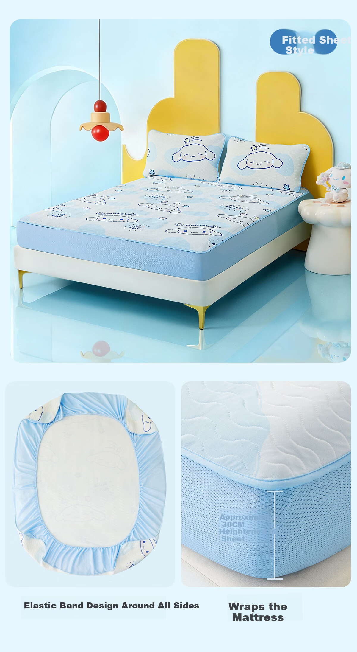 MERCURY Kids Cooling Mat Ice Silk Mat Class A Mat for Mothers And Babies, Cool-Feeling Soft Mat, Antibacterial Breathable Machine Washable Foldable Three-Piece Set 1.5m X 2m 13