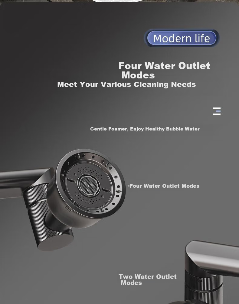 Baihan Faucet Basin Washbasin Faucet Bathroom Hot and Cold Two-in-One Mechanical Arm Basin Faucet 5