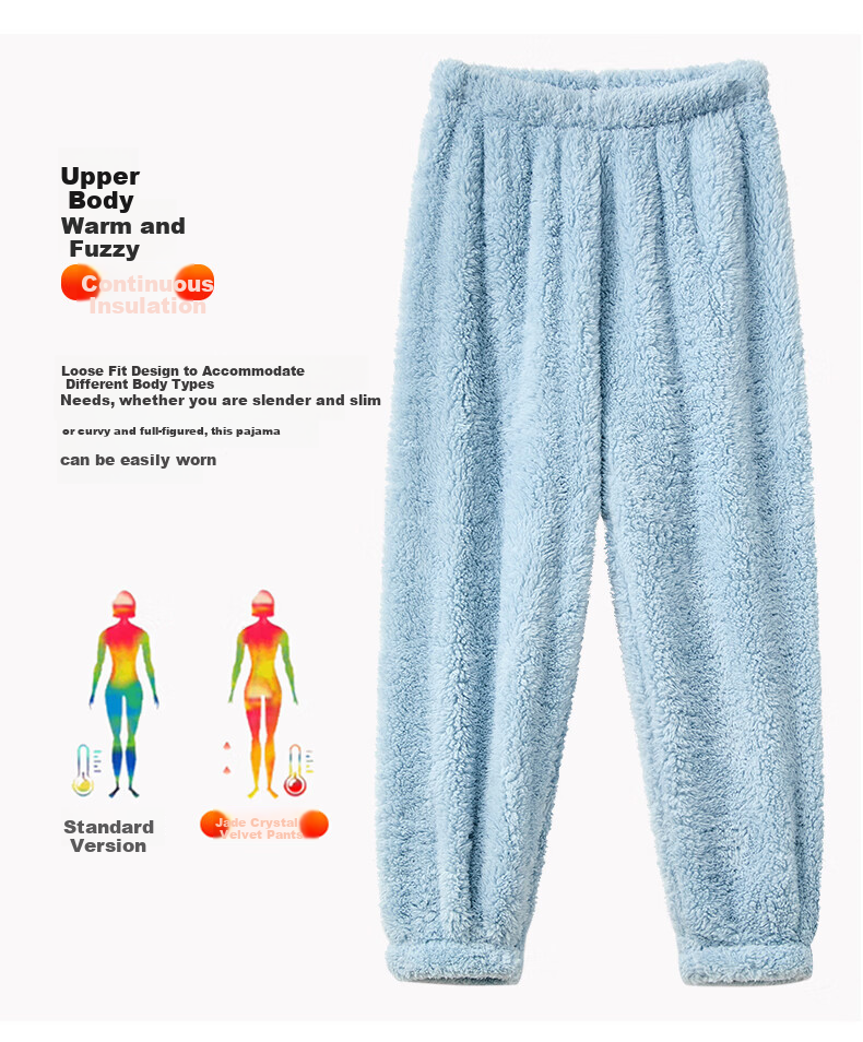 LangSha Kids Flannel Sleep Pants Boys Thickened Coral Fleece Home Pants Autumn Winter 3