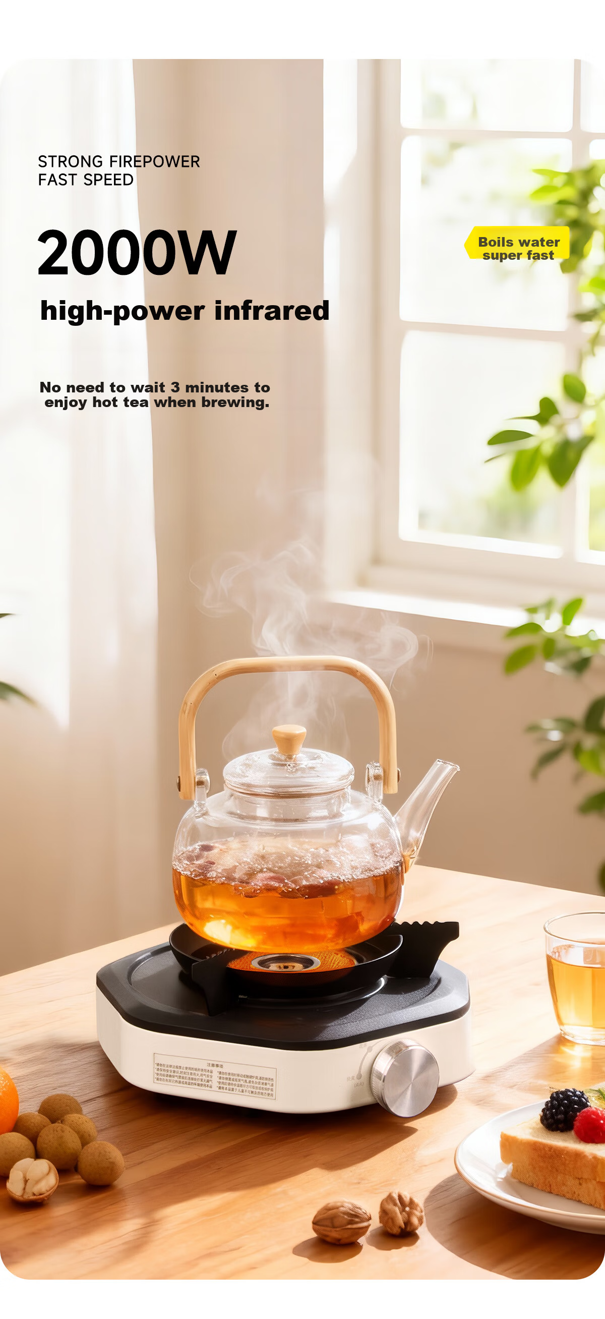 TAN XIAN ZHE Outdoor Split Cassette Stove Camping Stove Infrared Magnetic Stove Portable Outdoor Tea Boiling Cooker 5