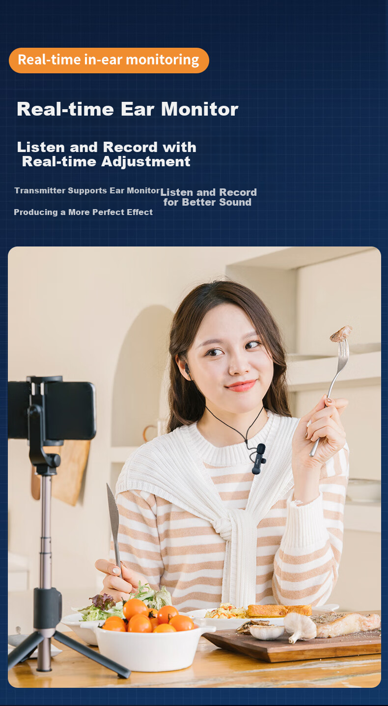 Newmine MC82plus Wireless Lavalier Microphone for Mobile Live Streaming, Professional Recording, Outdoor Short Video Karaoke, Sound Pickup Equipment with Noise Reduction, Portable Wireless Microphone, One-To Type-C 2