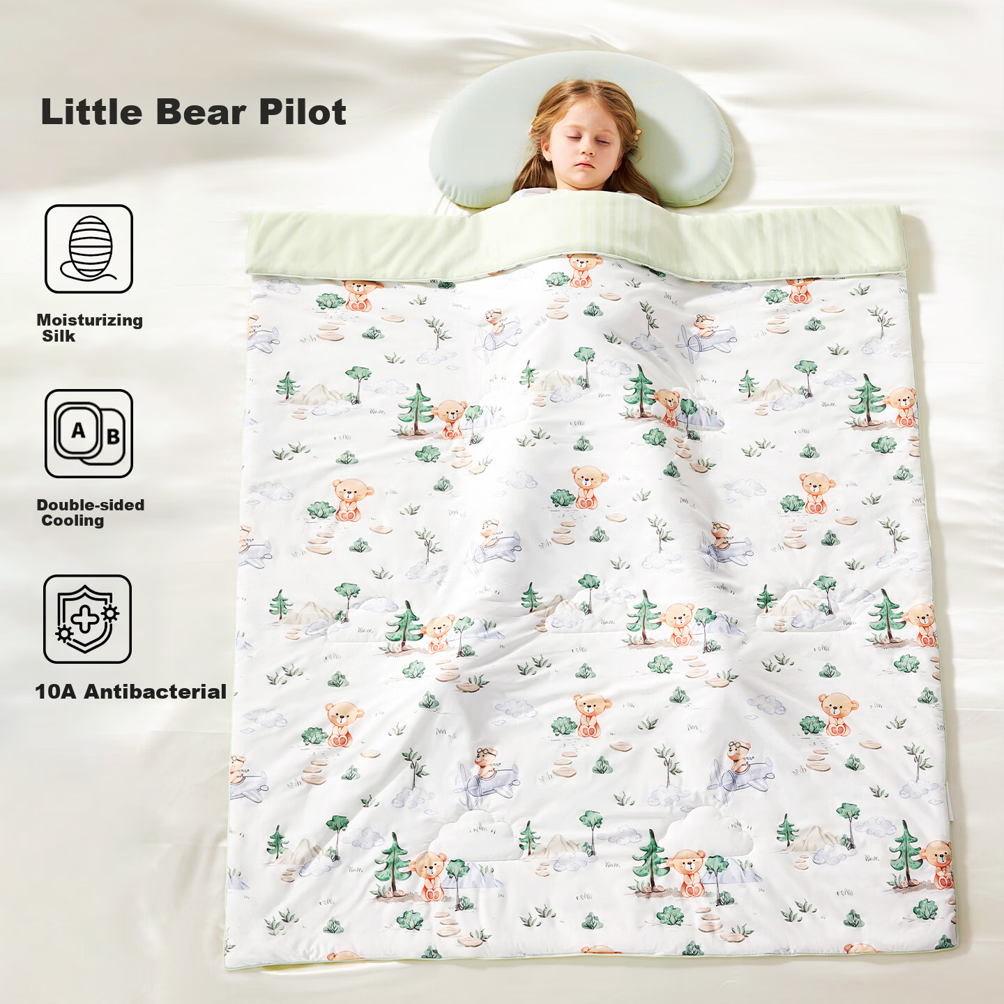 OUYUN Children's Silk Summer Quilt Baby Cooling Blanket Summer Toddler Kindergarten Air Conditioning Quilt