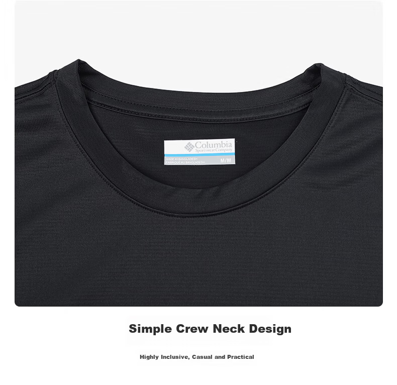Columbia Men's Moisture-Wicking Quick-Dry Slim Fit Short Sleeve T-Shirt AJ1419 010 S Spring/Summer 2026 Outdoor New Arrival 8