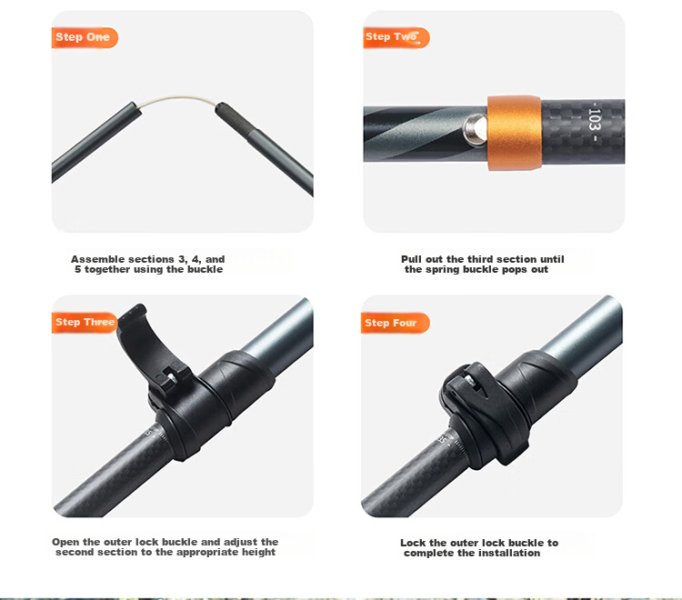 Naturehike Nuoke Changfeng Pro 5-Section Folding Aluminum Alloy Trekking Pole Professional Outdoor Hiking Stick Ultra-Light for Men and Women 6