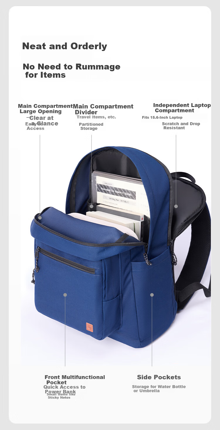 JD Jingzao 2026 New Minimalist Sports Large Capacity Backpack 17-inch Laptop Bag for Students Business Commuting Black 7