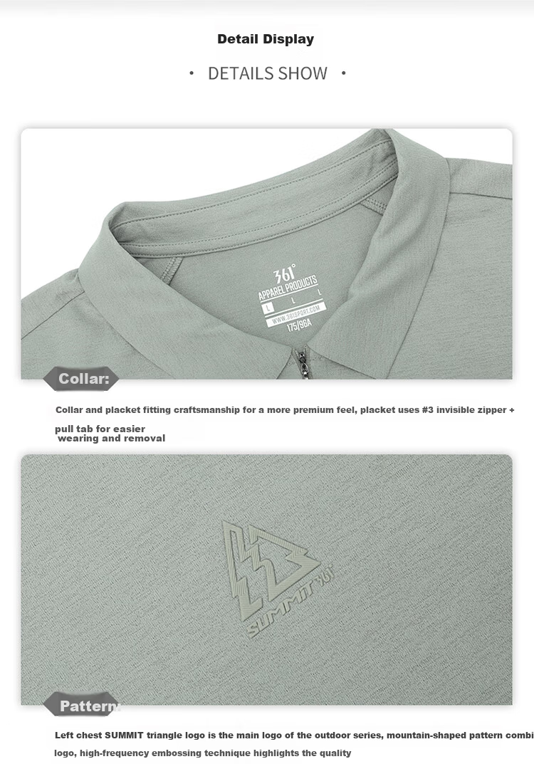 361° Men's Spring Summer Sports Polo Shirt Outdoor Quick-Dry Antibacterial Loose Short Sleeve Top 652623101-1 26