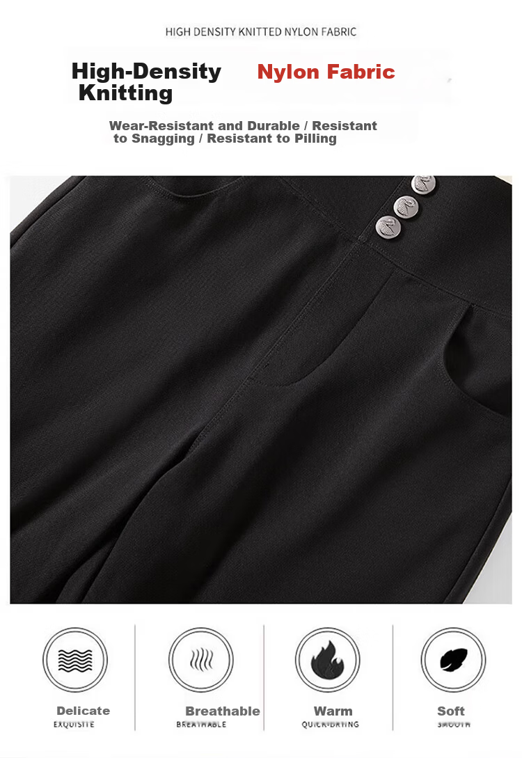 Langsha Women's Down Pants Thickened Winter Outerwear Northeast Goose Down Wool Warm Fleece Slim Black Cotton Pants 4