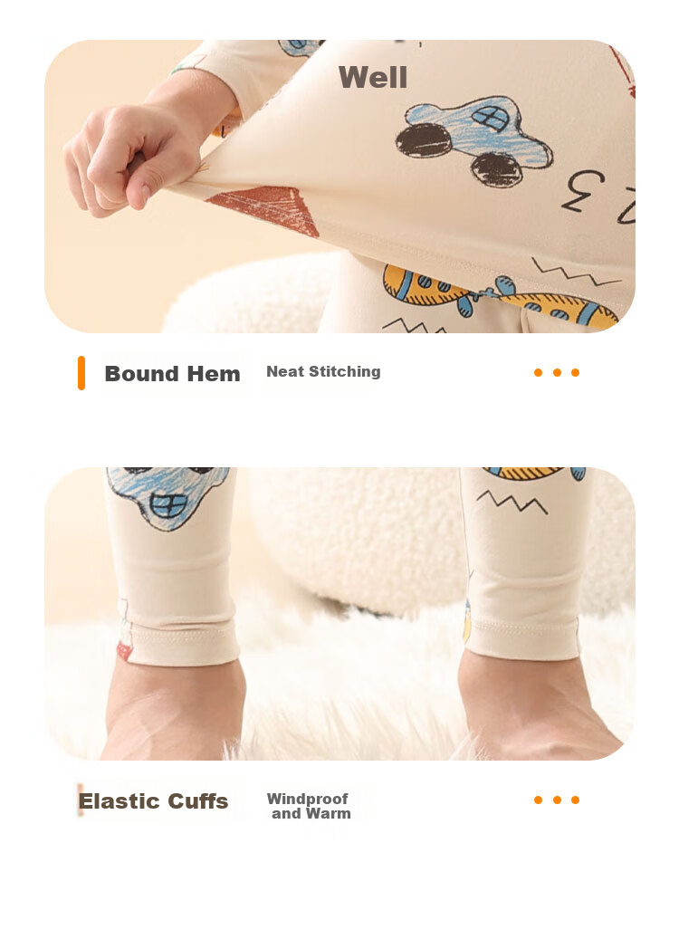 Urban Beauty Children's Thermal Underwear Boys Pure Cotton Autumn Clothes Autumn Pants Big Kids Baby Autumn Winter Youth Cotton Pajama Set 13