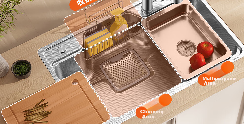 Arrow Treasure Basin 304 Stainless Steel Kitchen Sink Large Single Bowl Japanese Style Vegetable Washing Basin [15% Renewal Subsidy] 23