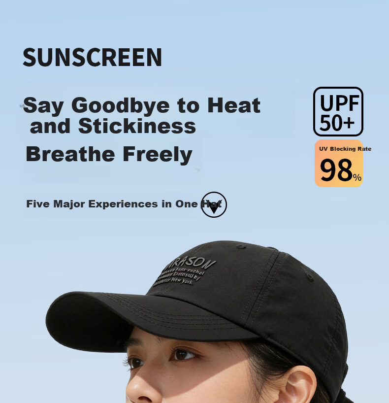 TUCANO Women's Summer Sunshade Outdoor Fishing Quick-Dry Baseball Cap UV Protection Versatile Face-Slimming Sun Hat 1