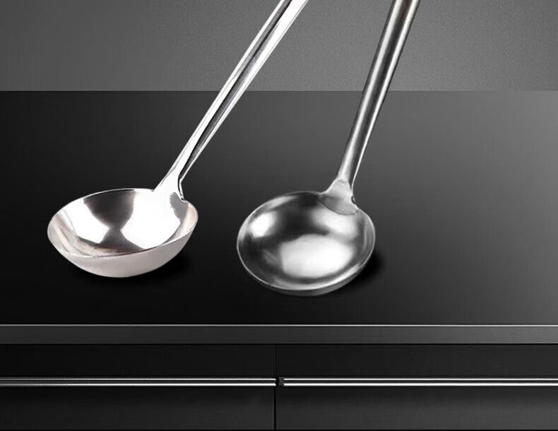 Jinwanfu Stainless Steel Commercial Cooking Wok Ladle Chef's Wooden Handle 8 Liang Hand Ladle 1 Piece 2
