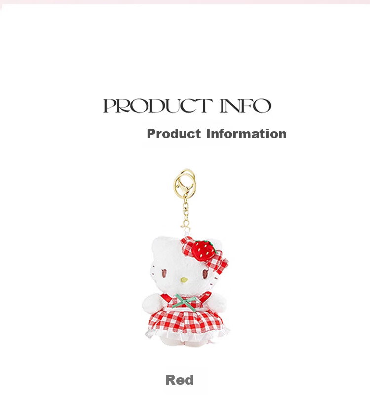 Hello Kitty Sanrio Plush Doll Keychain Birthday Gift for Girls Kitty Cat Backpack Pendant 2
