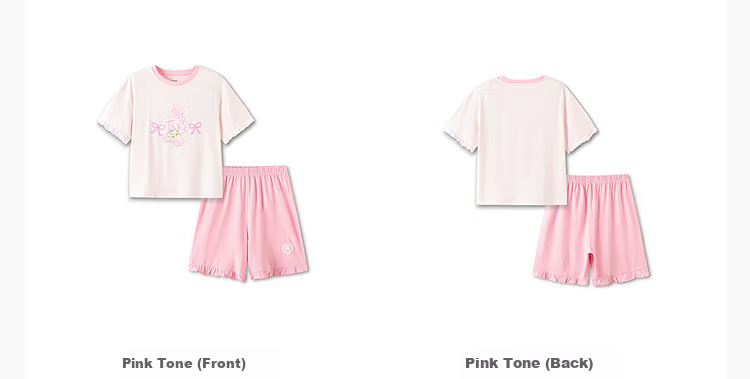 Balabala [Naipupu IP] Children's Summer Pajama Set Girls Short Sleeve Antibacterial Homewear Air Conditioning Clothes 22