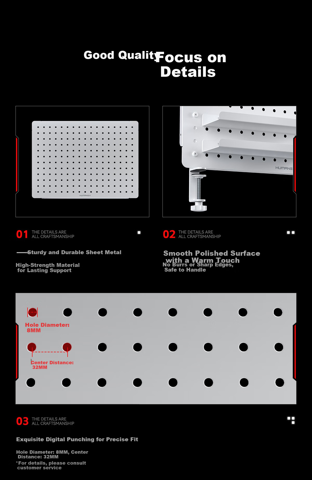 Songneng X Pegboard Accessories Desktop Storage Rack No-Drill Clamp-On Gaming Office Desk Creative Hook Accessory CX-306-W 7