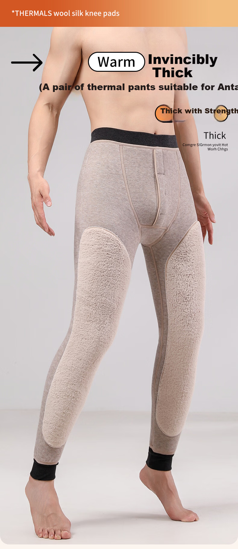 Mianshuran Men's Thermal Pants Winter Fleece Thickened 2026 Autumn Northeast Cold-Resistant 700g Extra Thick Cotton Base Layer Pants 1