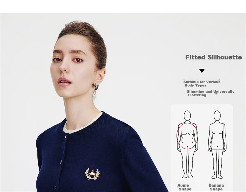 Navy Sail Italy Women's Soft Touch Crew Neck Knit Cardigan Classic Sweater Jacket 2334092061 Blue M 11