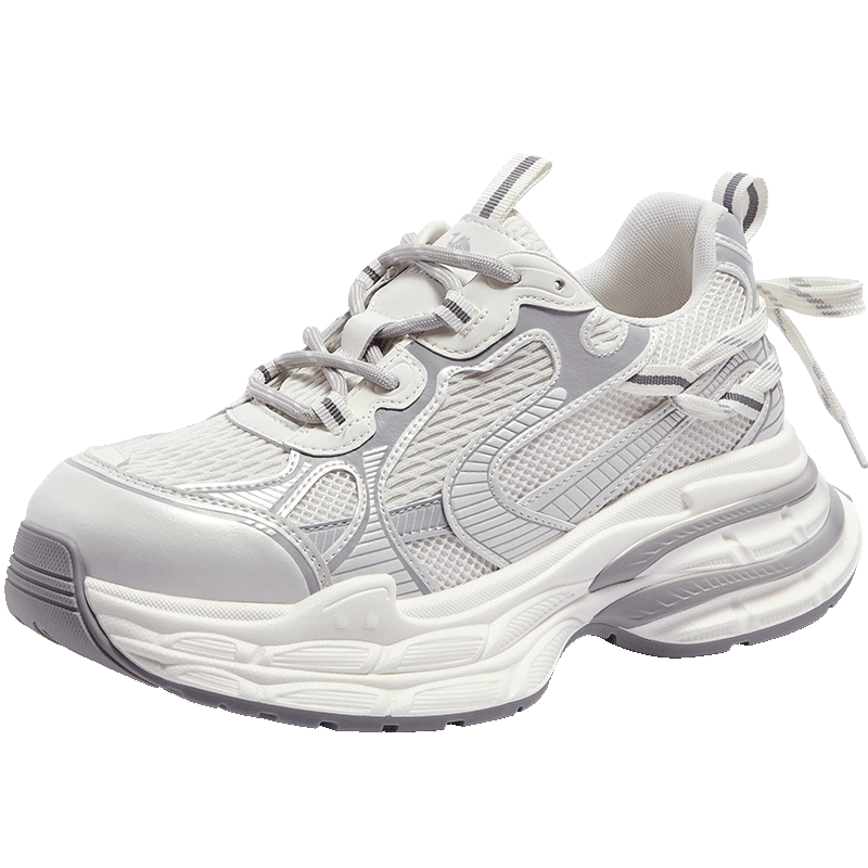 CAMEL Silver Moon 3rd Generation Dad Shoes Versatile Outdoor Height-Increasing Casual Shoes L16S283125 Pearl White (Men's) Size 40