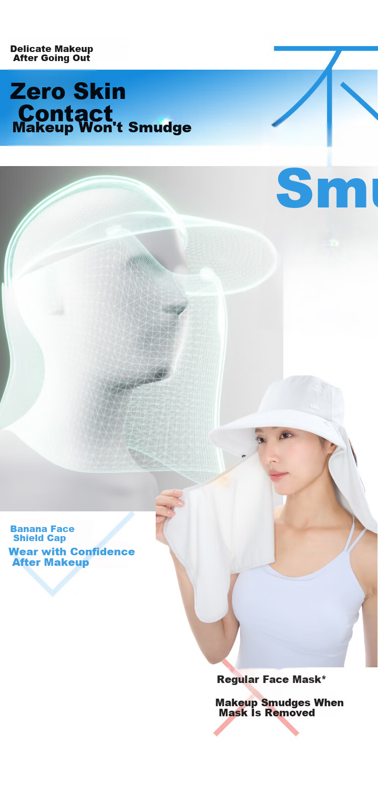 Beneunder Winter Sun Protection Hat with Magnetic Face Mask, Bucket Hat for Men and Women, Black 30