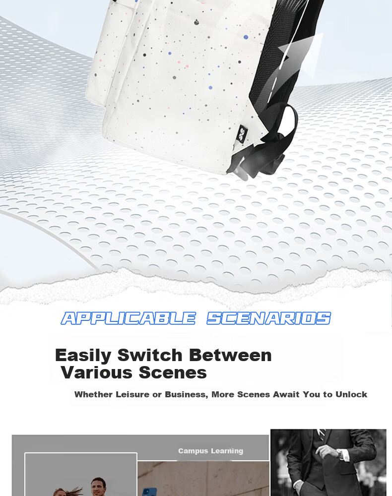 LI-NING Constellation Print Gray Backpack Large Capacity Outdoor Sports Commuter School Bag for Middle and High School Students 11