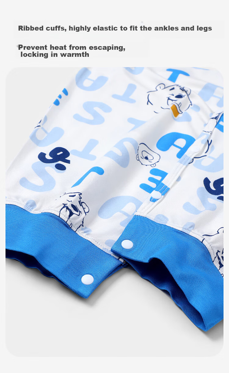 Jiusuiban Children's One-Piece Pajamas Boys Autumn Winter Class A Anti-Kick Split-Leg Sleeping Bag Comfortable Cotton Homewear for Toddlers and Kids 10