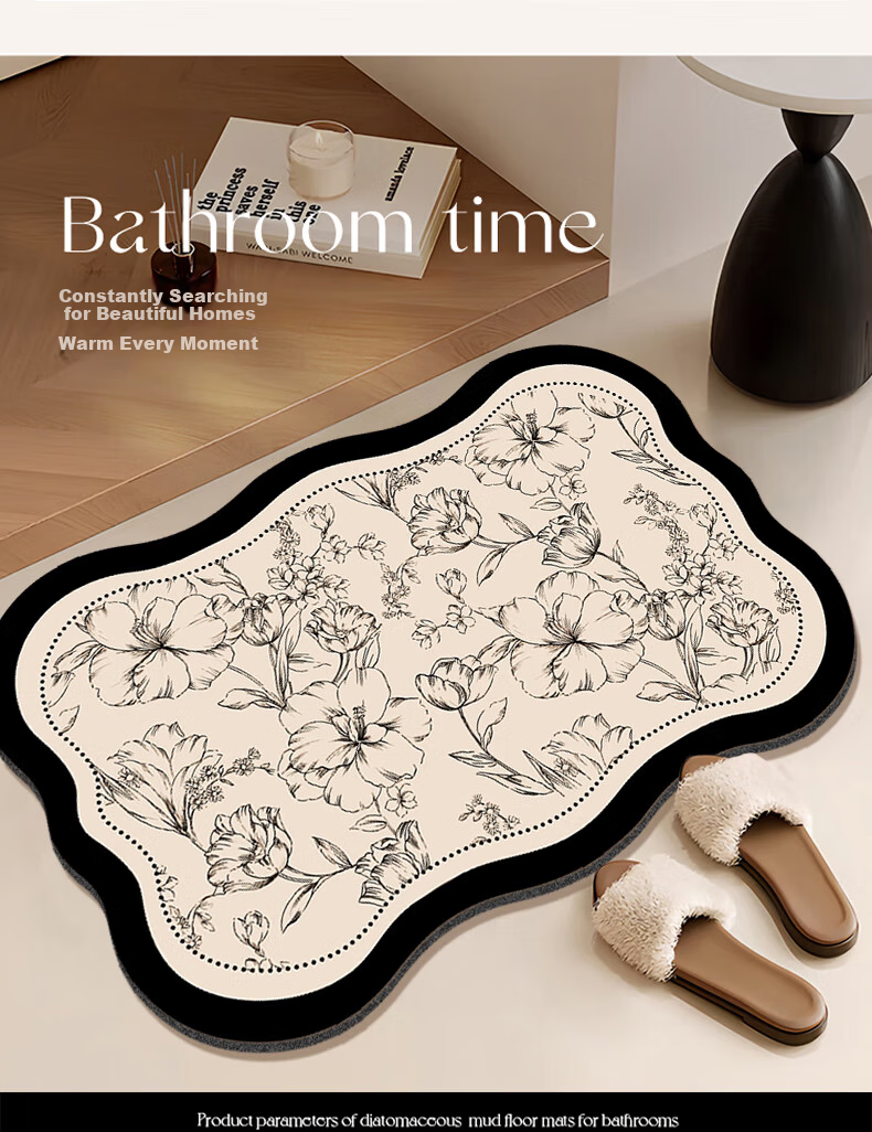 Simple American Style Bathroom Non-Slip Water Absorbent Mat Quick-Dry Toilet Door Floor Mat Bath Home 45x70cm 6