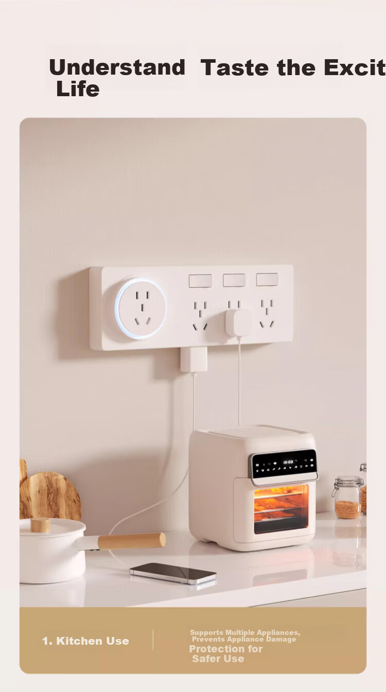 AUX 86-Type Expandable Power Strip Extension Track Converter Flush-Mounted Household Multi-Outlet with Switch Three-Switch 21-Socket + USB + Type-C Left Expansion Gray 7