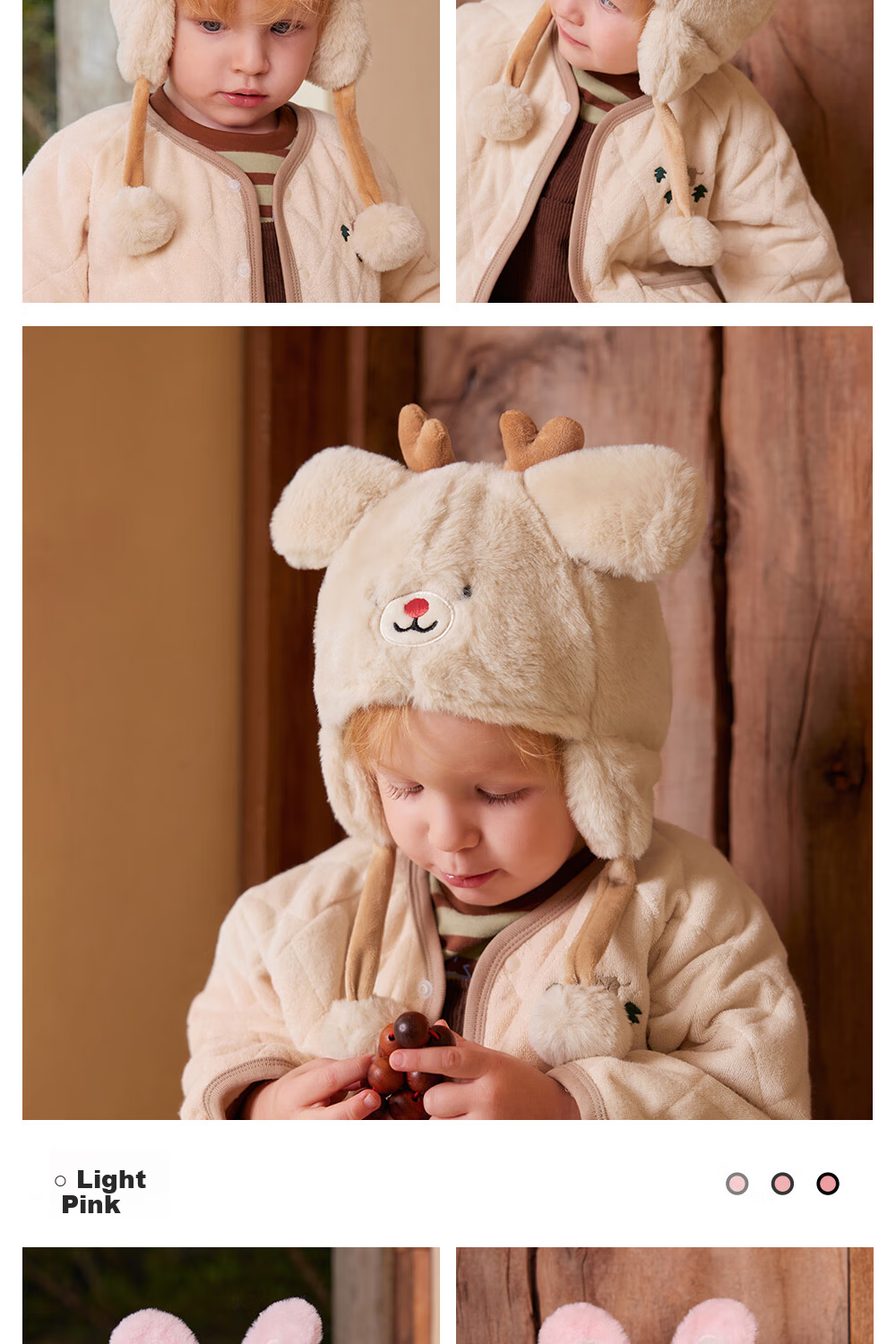 Beitais Baby Hat Autumn Winter Thickened Fleece Ear Protection Windproof Warm Kids Hat Unisex Children's Stylish Cap 15